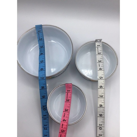 Vintage Vitroceramic Table Tops Unlimited Enamel Metal Bowl Lot 3 - Picture 5 of 12